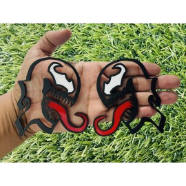 Badge Addictz Venom Emblem Badges set of (2) Matte black multicolored  Custom made in USA New