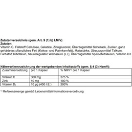 Cetebe ABWEHR Plus - Food Supplement to Support Your Defences, with Vitamin C, Vitamin D3, Zinc 2415254 120