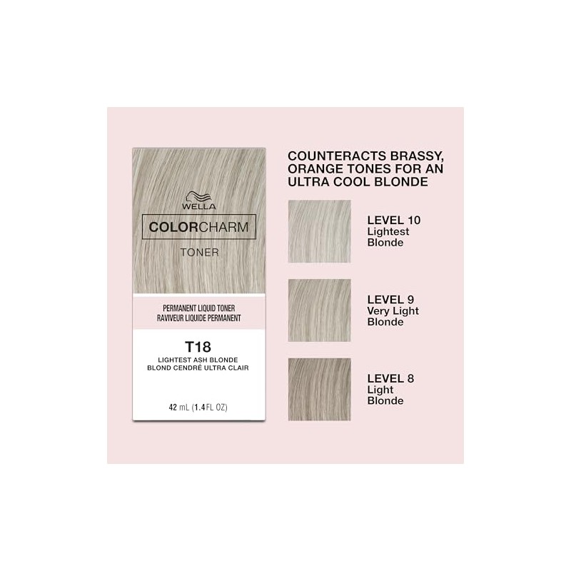 Wella Color Charm Permanent Liquid Hair Toner T-18, White Lady,