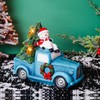 TZSSP Blue Christmas Truck,Lighted Blue Truck Christmas Décor-Christmas Car,Tabletop Pick-Up
