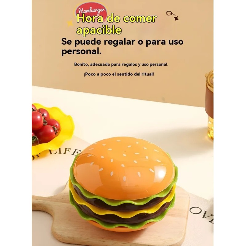 Vajilla Con Forma De Hamburguesa, Ensaladera, Juego De 7 Pie