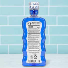 ACT Restoring Fluoride Mouthwash 18 fl. oz. Strengthens Tooth Enamel, Cool Mint
