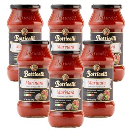 Marinara Premium Italian Pasta Sauce by Botticelli, 24oz Jars (Pack of 6) - Product of Italy - Whole30 Approved - Gluten-Free - No Added Sugar, Artificial Colors, Flavors, or Preservatives