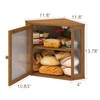 viewcare Corner Bread Box for Kitchen Counter, Bamboo Wood Large