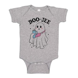 TATY Kids Boo-JEE Ghost Baby Infant One Piece Bodysuit Newborn Heather Grey