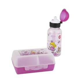 Emsa Children's Drinking Bottle and Lunch Box Set Pirate; BPA-free; material: Drinking bottle made from Tritan (shatterproof and harmless), plastic lunch box.