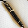 JH159 Rollerball and Ballpoint Pens (Black+Gold Clip)