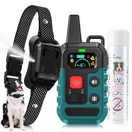 Citronella Training Collar for Dog [1* Spray Refill] Dog Training Collar with Beep/Vibration/Spray 4 Mode & 6 Adjustable Sensitivities IPX7 Waterproof Safer Citronella Bark Collar for L/M/S