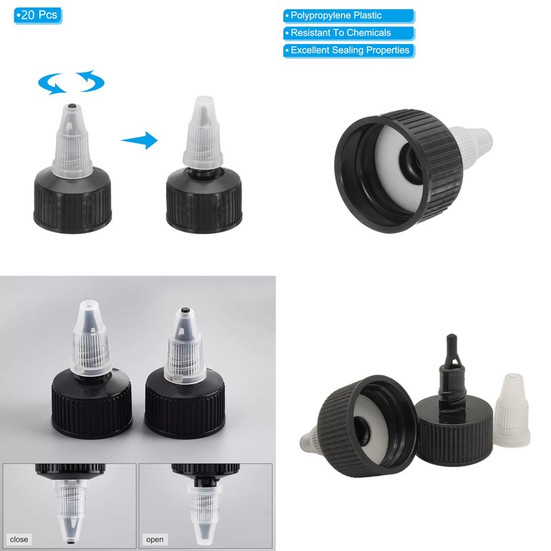 LALOCAPEYO 20Pcs Twist Bottle Caps 20/410 Squeeze Bottle Cap Replacement