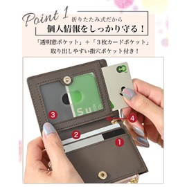 Honey&blue Pass Case, Commuter Pass Case, with Reel, Cute, Coin Purse, Genuine Leather, Women's, YKK, brown (mocha)