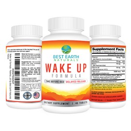 Best Earth Naturals Wake Up Formula, Supplement Delayed Time Release Energy 40 Count