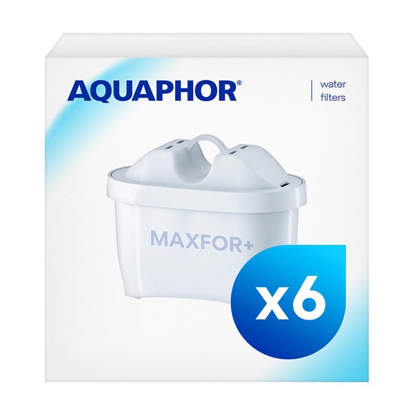 AQUAPHOR Maxfor+ Replacement Filter Cartridge Pack of 5+1 - Compatible with All Aquaphor Maxfor+ Filter Jugs and Brita Maxtra+. Effectively Reduces Limescale, Chlorine, and Other Impurities.