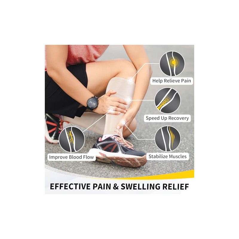 CAMBIVO CAMBIVO Calf Compression Sleeve Men and Women, Footless Compression