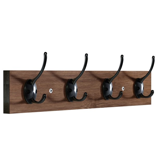 BAMEOS Wall Hooks with Shelf Entryway Wall Hanging Shelf Wood