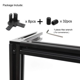 BLCCLOY 8Pcs 2020 Aluminum Extrusion T Slot Corner Bracket 20 Series Extruded Hardware 3 Way Tri Connector with Set Screw for 20/20 2040 T V Slot Black Aluminum Profile Frame Fitting