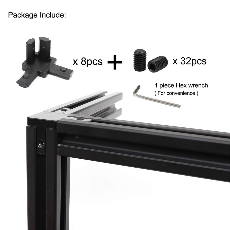 BLCCLOY 8Pcs 2020 Aluminum Extrusion T Slot Corner Bracket 20