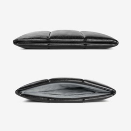 Comfyable Puffy Laptop Sleeve 13 Inch 14 Inch, Puffer Laptop Carrying Case for Women, Pillow Case Compatible for MacBook Air M3 2024 M2 M1, MacBook Pro 13 in 14 in, PU Leather Cover, Gold