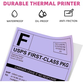 Phomemo 4x6 Thermal Labels for Shipping Label Printer - 500PCS Purple Mailing Labels - 4x6 Direct Thermal Labels Fanfold Compatible with Rollo,MUNBYN,iDPRT,JADENS,POLONO - Water/Oilproof - NO BPA/BPS