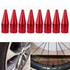 8 Purple Long Spiked Valve Stem Caps Mental Thread Kit/Set