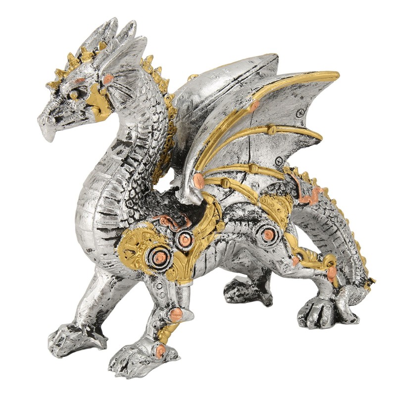 Mechanical Steampunk Dragon Sculpture Decorative Resin Dragon Statue for Bedrooms