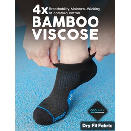 Juclise Coolmax Bamboo Viscose Compression Tab Running No Show Socks Men Moisture Wicking Cushioned Anti-Blister (US, Alpha, Large, Regular, Regular,Gradient Blue+Carolina Blue+Marine Od Green)