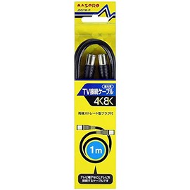 Mass Pro Denko JSS1W-P TV Connection Cable, 4C Cable, 3.3 ft (1 m), Black