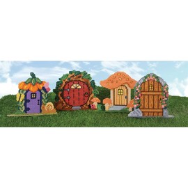 Herrschners Garden Fairy Doors Mantel Sitters Plastic Canvas Kit