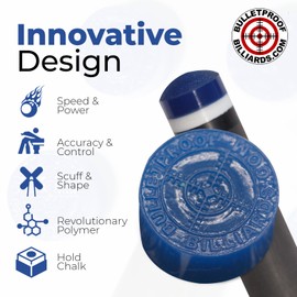 Bulletproof Recoil Pool Cue Tip, 100% Synthetic Polymer, Maintenance-Free, Lasts 10x Longer Than Leather, Never Flatten, Never Mushroom, Never Hardens, Vegan, 14mm Soft Med Hard (Soft, 14mm 3-Pack)