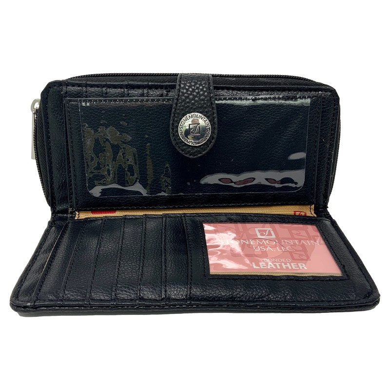 Stone Mountain Women's Leather Ludlow Clutch Wallet with Checkbook Cover