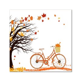 Fall Maple Leaves Bicycle Wooden Signs Retro Maple Leaves Wall Plaque Harvest Thanksgiving Wall Decor Hanging Plaque Sign For Home Front Door Entryway Porch Housewarming Gift 14x14in