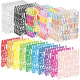 Letter Stickers 30 Sheets 1500 PCS Large Alphabet Sticker 2 Inch Vinyl Self Adhesive Stick on Stickers for Water Bottles Cup Mailbox Number Address Craft Scrapbooking Bulletin Board Decor Multicolor