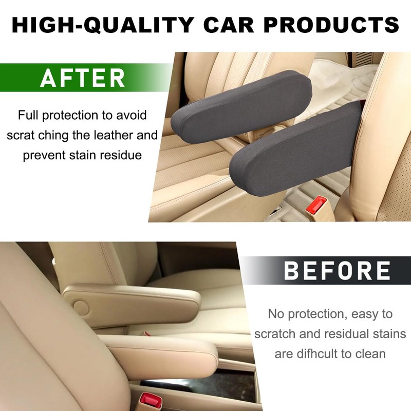 Ohleats 2 PCS Car Front Seat Armrest Covers, Comfortable Front