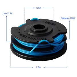 Thten Trimmer Spool Replacement for Greenworks 29242 29082 27ft 0.065 inch with Greenworks 21052 29272 and 21212 Dual line 0.062" Electric String Trimmers with 3410468 Cap Covers Parts(6Pack+2 Cap)