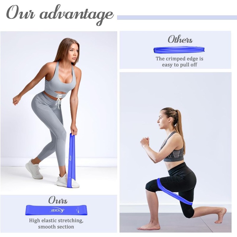VEICK Resistance Loop Bands Set, Easy Fitness Bands with 5