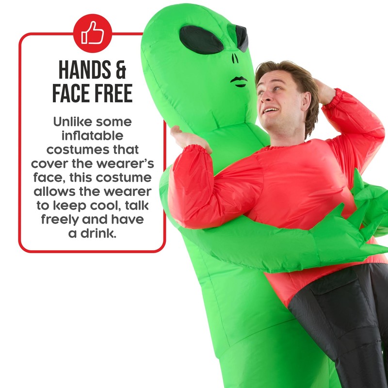 Morph Inflatable Alien Costume Adults, Green Alien Inflatable Costume, Green