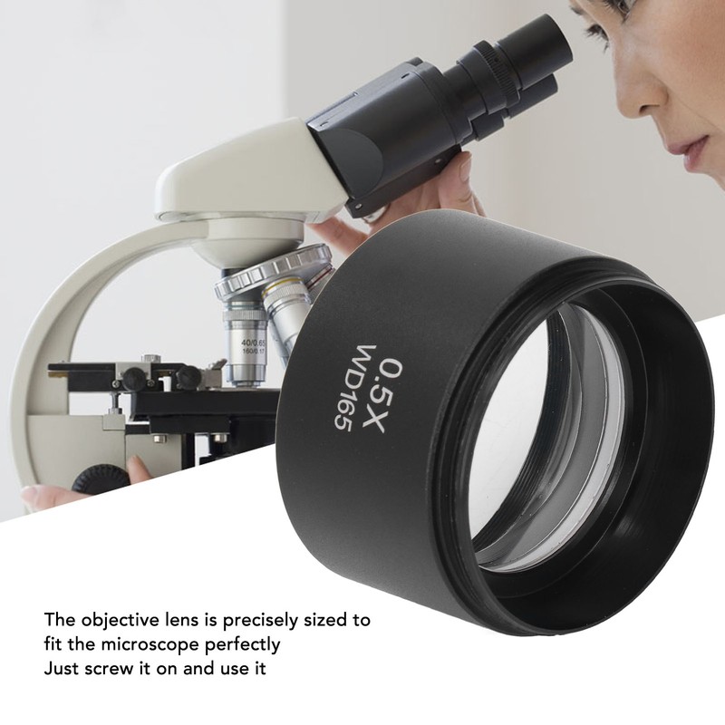 Auxiliary Objective Lens Aluminum Alloy 0.5X Microscope Part for SM