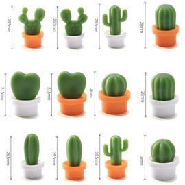 Bogoro Pack of 12 Fridge Magnets Fridge Magnets Small Mini Fridge Magnets Cactus Magnets Fridge Cute Plant Fridge Magnets for Magnetic Boards Home Office Decoration
