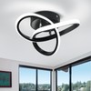 CANEOE Black Modern Ceiling Light Fixtures 6000K Semi Flush Mount