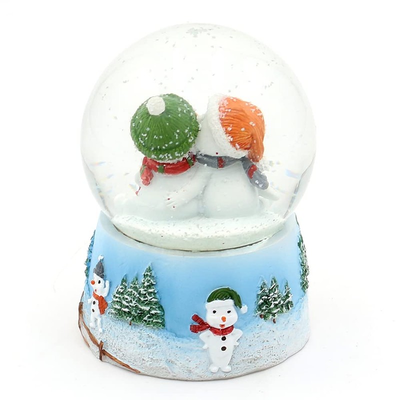 Dekohelden24 Snow Globe Snow Children with Hat on Elaborately Decorated