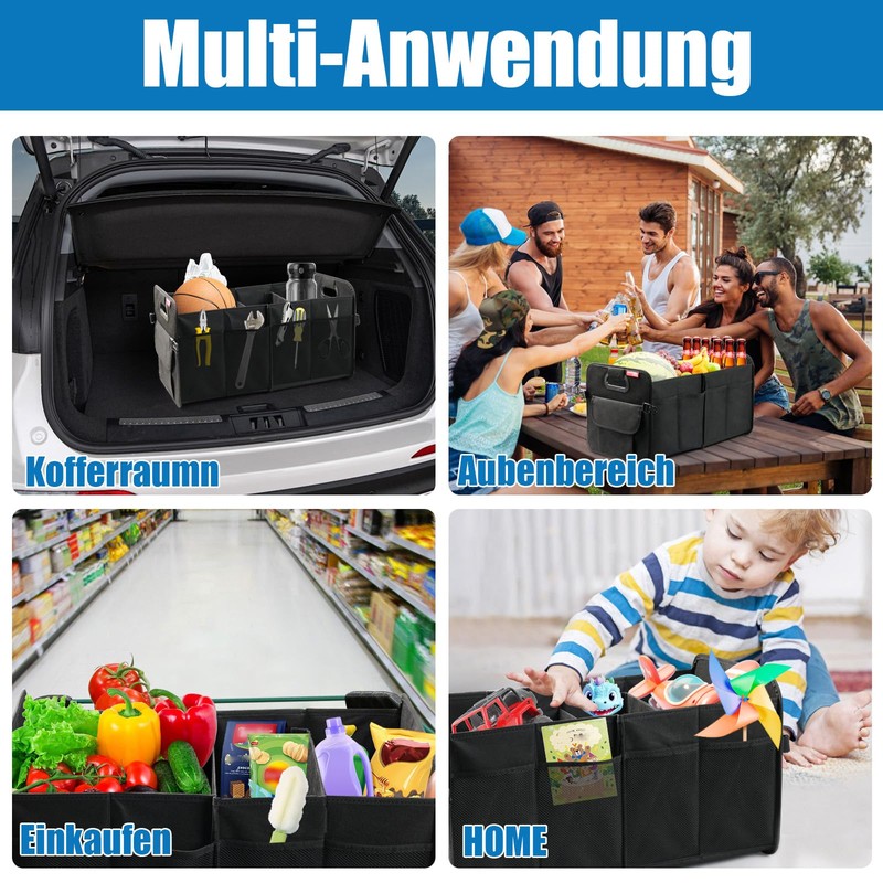 OEMASSIVE Car Boot Organiser - Foldable Large Boot Bag with