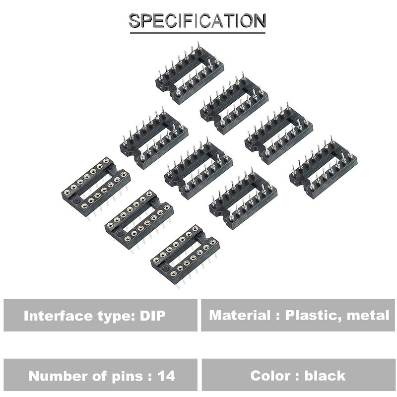 Youmile Pack of 40 14 Pin Round DIP IC Socket