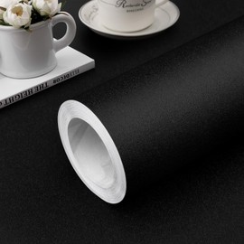 practicalWs 15.7" x236.2" Black Wallpaper Self Adhesive and Removable Peel and Stick Vinyl Film Stick Paper Easy to Apply Wall Coverings Shelf Home Decorative Liner Table and Door Reform
