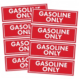 UanofCn 8 Pcs Gasoline Only Stickers for Fuel Tank Tractor Fuel Cans Gas Caps Outdoor Power Equipment Weatherproof Adhesive Decals 6x2 inch 8 Labels