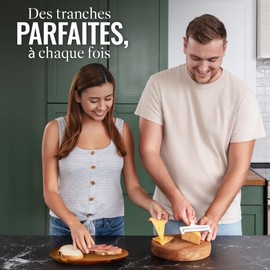 Zulay Kitchen Stainless Steel Wire Cheese Slicer - Adjustable Hand Held Cheese Cutter with 2 Extra Wires - Premium Cheese Shaver for Mozzarella, Cheddar, Gruyere - Cheese Cutter with Wire (Silver)