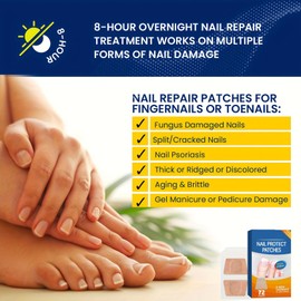 72PCS Extra Strength Fungal Nail Patches – Fast-Acting Repair for Toenail & Fingernail Fungus, Multi-Purpose Pads Restore Damaged Nails to Healthy Appearance