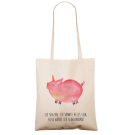 Mr. & Mrs. Panda Unicorn Pig Tote Bag, Gift, Unicorn, Bag Bag, Shopper, Unicorn, Party, Funny, Funny, Jute Bag, Jute Bag, White