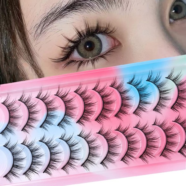 DSLONG Manga Lashes Natural Look Anime Lashes Japanese Cosplay Lashes