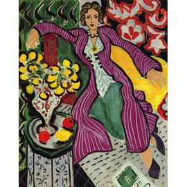 Get Custom Art - Henri Matisse, Woman in a Purple Coat - Canvas Print Rolled in a Tube, Famous Paintings Wall Art Décor (11x14 inch)