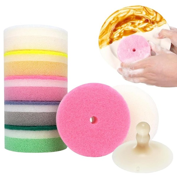 Pack of 6 Dish Washing Sponge Sink with Suction Cup/Floating