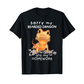 Funny Bearded Dragon Cute Lizard Beardie Ate My Homework T-Shirt